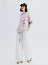 レトロなタイダイデザインのシンプルロゴTシャツ【クルーネック・短袖・フィット】