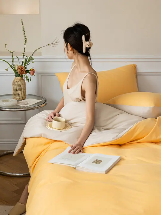 双拼天竺棉四点セット【ミニマルデザイン・極上の柔らかさ・ベッドリネン】（セットアップ対応）