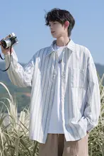 ストライプ長袖シャツ【春秋用・メンズ・カジュアル】（セットアップ対応）