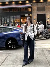 活性染色デニムパンツ【ストレート・ルーズフィット・春用】