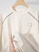 反射素材使用のロングスリーブTシャツ【メンズ・ゆったりフィット・スポーツ・レトロデザイン・ラグランスリーブ】