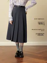 高腰デザインのAラインプリーツスカート【薄手・レディース・キャジュアル対応】