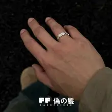 満載のストーンデザイン925スターリングシルバー調整可能なレトロリング【ユニセックス・稲妻モチーフ】
