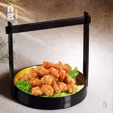 ABSプラスチック製 手提げ天ぷらバスケット【寿司・刺身・揚げ物・スナック用・円形】
