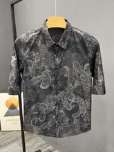 夏用 メンズ 韓国風 スリムフィット 半袖シャツ【トレンドデザイン・薄手・カジュアル】