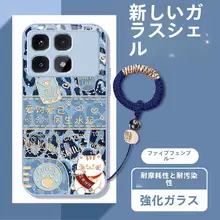 Redmi K70至尊版用 ガラスケース【招財猫デザイン・ミラー仕上げ・プリンセススタイル・ソフトカバー・全包・花柄】