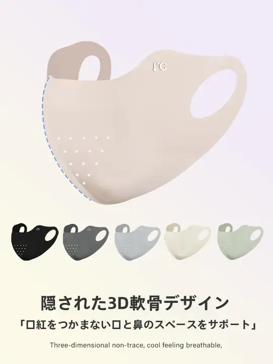 小顔見えを叶える！夏用アイスシルク日焼け防止マスク【紫外線対策・仕様】