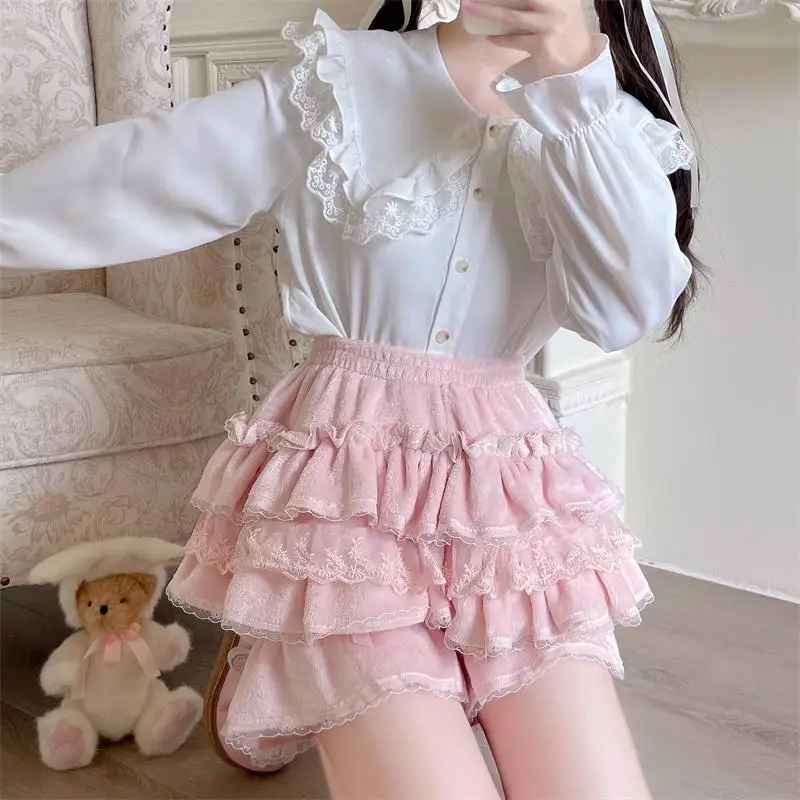 ライブ参戦服 冬：保温性に優れた南瓜カラージャージーパンツとケーキデザインのスカートセット