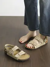 厚底ダブルストラップオープントゥサンダル【夏用・シューズ・カジュアル対応】