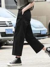 黒色パンツ【夏用・薄手・大きいサイズ・カジュアル・春秋用・ストレート】（セットアップ対応）