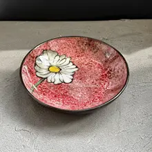 和風平皿【陶器・窯変花模様・レストラン用】