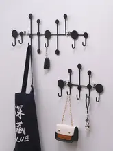 穴あけ不要 北欧風クリエイティブフック付きキーラック【壁掛け収納・エントランス用】