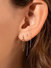 S925純銀製 ピアスチェーン【シンプルデザイン・アレルギー対応・女性用・ダブルピアス】