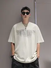 美しいプリントのラウンドネック半袖Tシャツ【メンズ・ルーズフィット・カジュアルデザイン】