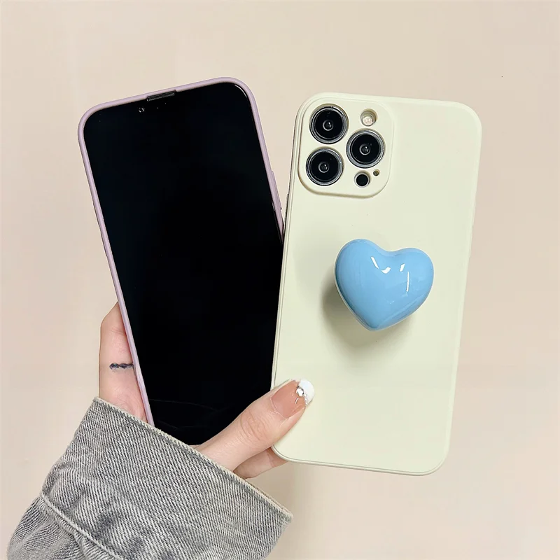 立体陶瓷ハートスタンド【iPhone用・シリコンケース対応】