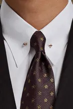 ローズゴールドのネクタイピン付きシャツカラーアクセサリー【ギフトボックス入り】