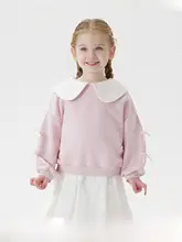 かわいいリボン付きベビーカットソー【ドールカラー・春用・女児用】