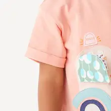 半袖Tシャツ キッズ ガールズ コットン100% キャラクターアップリケ かわいい カジュアル 夏