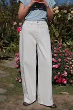 春のカジュアルな高腰デニムパンツ【女性用・フィット・スタイリッシュ】