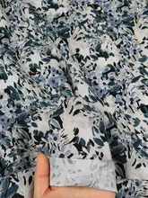 油絵風花柄 アイルランド製リネンシルク生地【柔らかく滑らか】