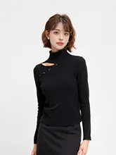 デザイン性のあるレーシングニットトップ【スタイリッシュ・ハイネック・秋冬用】