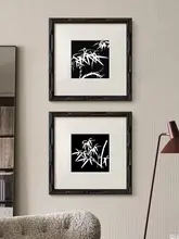 ウォールアート 竹のシルエット モダン シンプル フレンチ風 ヴィンテージ モノクロ リビング ダイニング 玄関 寝室