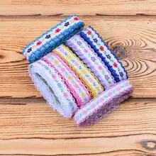 刺繍レース飾りテープ【民族風・カラフル・1cm幅・手作り装飾用】