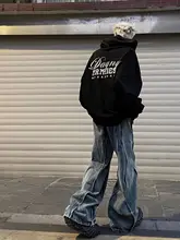 フィットデザインの波状水波纹デニムパンツ【メンズ・ストレート・ワイドレッグ】