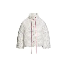 立襟リボンデザインの厚手保温コットンジャケット【冬用・レディース】