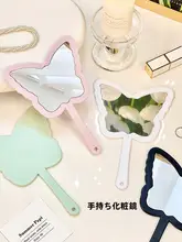 リボンデザインの携帯用化粧鏡【ポケットサイズ・学生向け・かわいい】