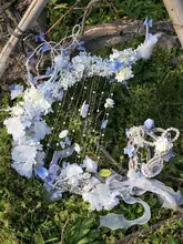 六芒星デザインのロリータスタイル 花嫁用手作り古風衣装ハープ型フォトプロップス
