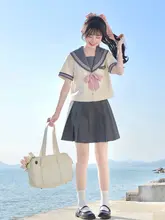 夏用短袖JK制服【グレー・ピンク・セーラー風】