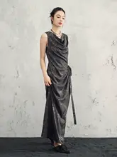 復古調の暗紋ジャガードワンピース【国風・ラップスタイル・ロングスカート】