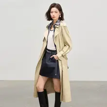 チェック柄バイカラーコート【春用・ビジネススタイル・ロング丈・コットン素材】
