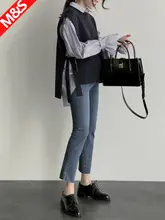デザイン性の高い秋用ノースリーブニットベスト【ゆったりシルエット・ラウンドネック・インスタ風】（セットアップ対応）