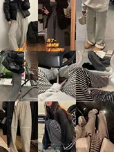 感を演出するストライプパンツ【毛巾面素材・軽やかな着心地】