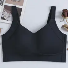 黒い束胸ブラジャー【夏用・薄手・全カップ・無痕デザイン・大きい胸をすっきり見せる】
  