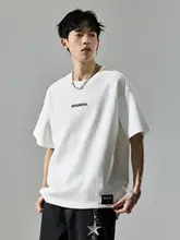 白色短袖Tシャツ【刺繍・カジュアルデザイン・ラウンドネック】