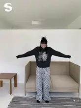 春季用ドット柄ホワイトカジュアルパンツ【ストレート・ワイドレッグ・女性用】（セットアップ対応）