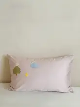 可愛いタオル刺繍の長綿製まくらカバー【洗濯可能・家庭用】