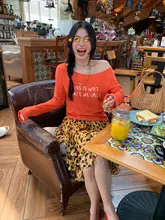シフォンボーダー柄ロングスカート【夏用・不規則デザイン・ウエストゴム】