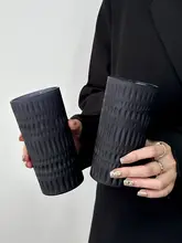 ガラスカップ 黒 雨粒エンボス 家庭用 ウイスキー コーヒー ジュース ミルク ビール