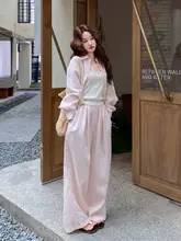 柔らかなピンクのシャツとワイドパンツ【夏用・高級感・カジュアルコーデ】（セットアップ対応）