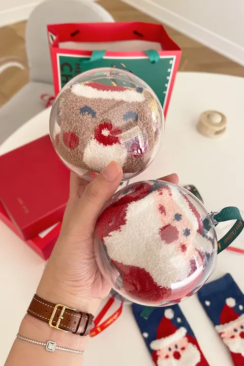 冬のあたたかさを感じる！カップル用サンゴフリースルームソックス【クリスマスギフト・インスタ風】（セットアップ対応）