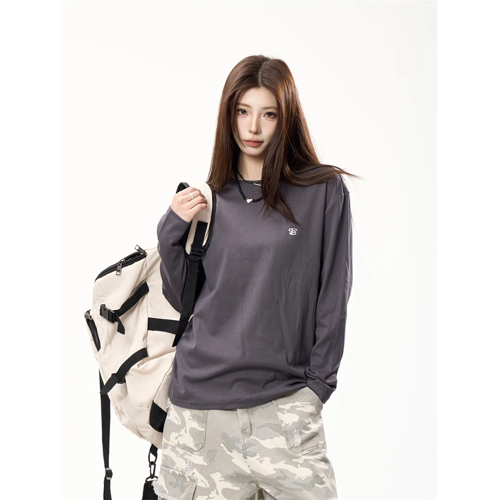 シンプルな長袖Tシャツ【レディース・春用・フィット】
