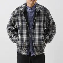クラシックなハリントンジャケット【リバーシブル・チェック柄・男性用】