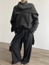 洗練されたデザイン！ニットカーディガン【スカーフ付き・ゆったりシルエット・保温性あり】