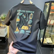 夏用短袖Tシャツ【アメリカンスタイル・発泡プリント・ルーズフィット】