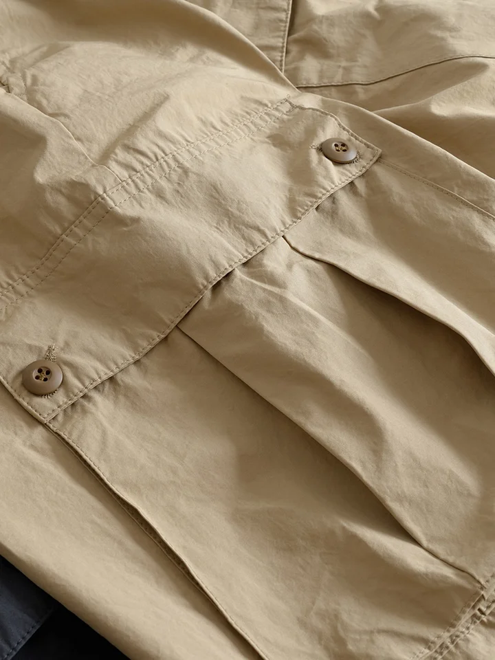 薄手通気性のあるメンズワイドパンツ【多ポケット・カジュアル・ストレート・ゆったりフィット】