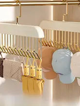 新色のスタイリッシュな木製衣類ハンガー【帽子と下着用フック・実用的デザイン】